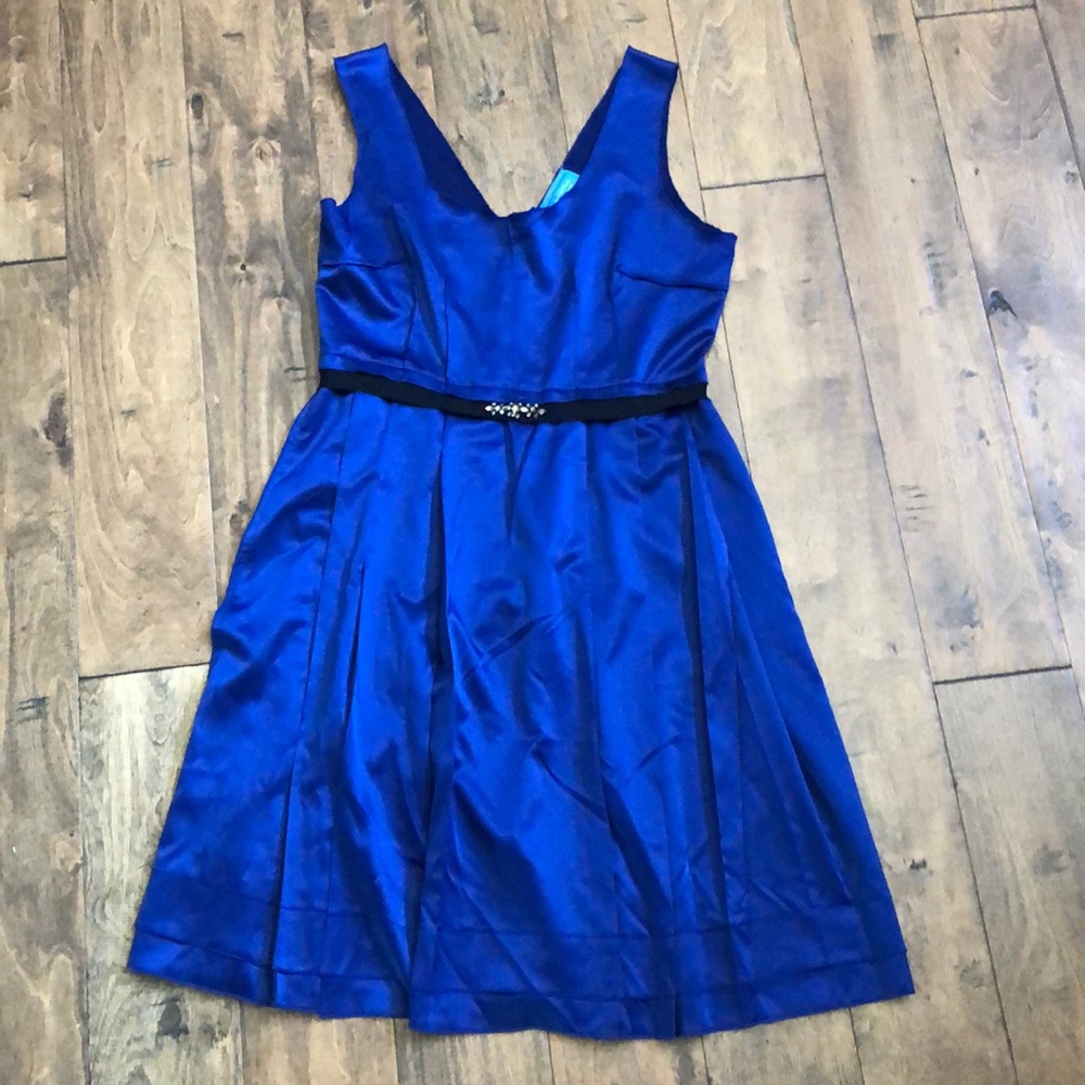 Blue satin dress